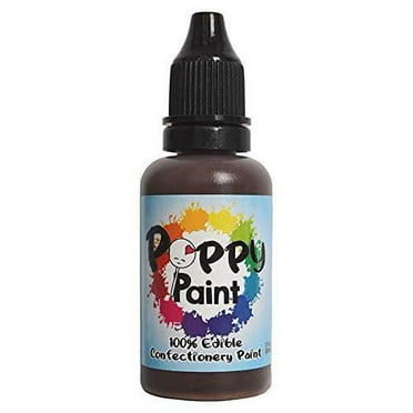 Brown Fast Drying Edible Poppy Paint for Cake Pops, Cookies, Chocolates - 30ml