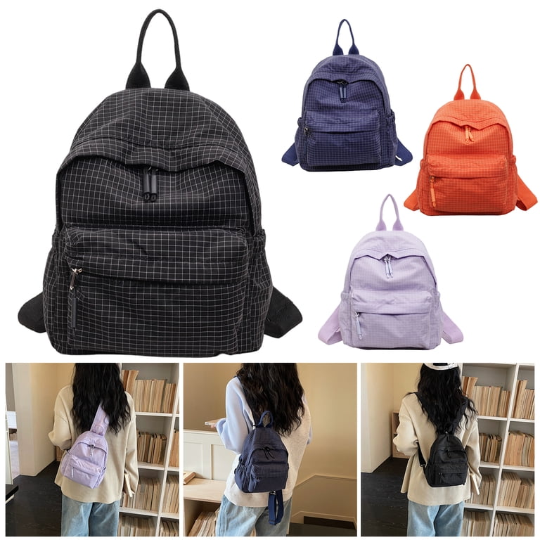 aesthetic mini backpacks Y2K Backpack Black and White Butterfly  Aesthetics Boutique Yucurem Aesthetic Plaid Print Daypack