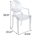 thumbnail image 3 of FOH Set of 4 Clear Ghost Acrylic Stacking Kitchen and Dining Room Arm Chair,
 Transparent Crystal Armchairs for Events, Weddings, Banquets, 3 of 9