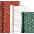 thumbnail image 2 of Christmas Wrapping Paper Roll - Red Green White Gift Wrapping Paper for Xmas,Birthday,Seasonal Winter Holiday Party - 3 Mini Roll -17in x 120in Per Roll(42.3 sqft), 2 of 14