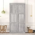 thumbnail image 2 of Harper & Bright Designs Twin Size Wood Murphy Bed, Cabinet Beds Foldable Wall Bed Frame for Guest Room Home Office, Gray, 2 of 13