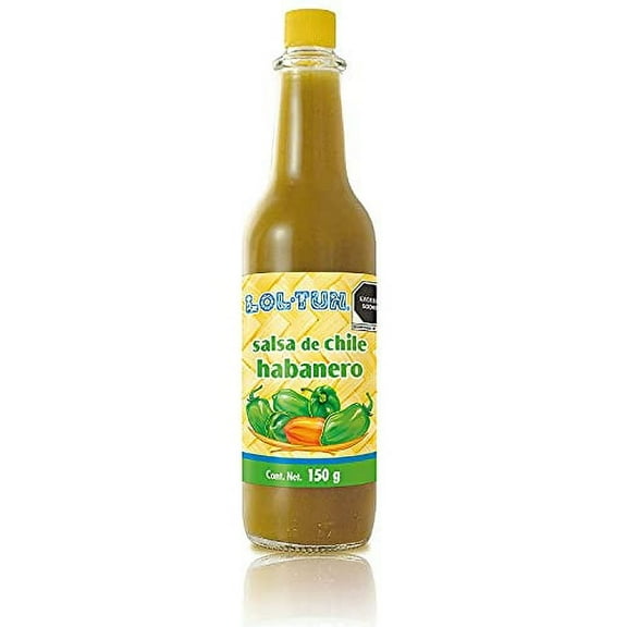 Lol-Tun Salsa de Chile Habanero Verde Green Hot Sauce - 140g / 5Oz (3 Pack)