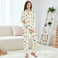thumbnail image 4 of FORMRS Womens Pajama Set Long Sleeve Top and Pants with Pockets Soft Comfy Lounge Sleepwear, Sizes S-2XL, Green Cute Vegetables, 4 of 7