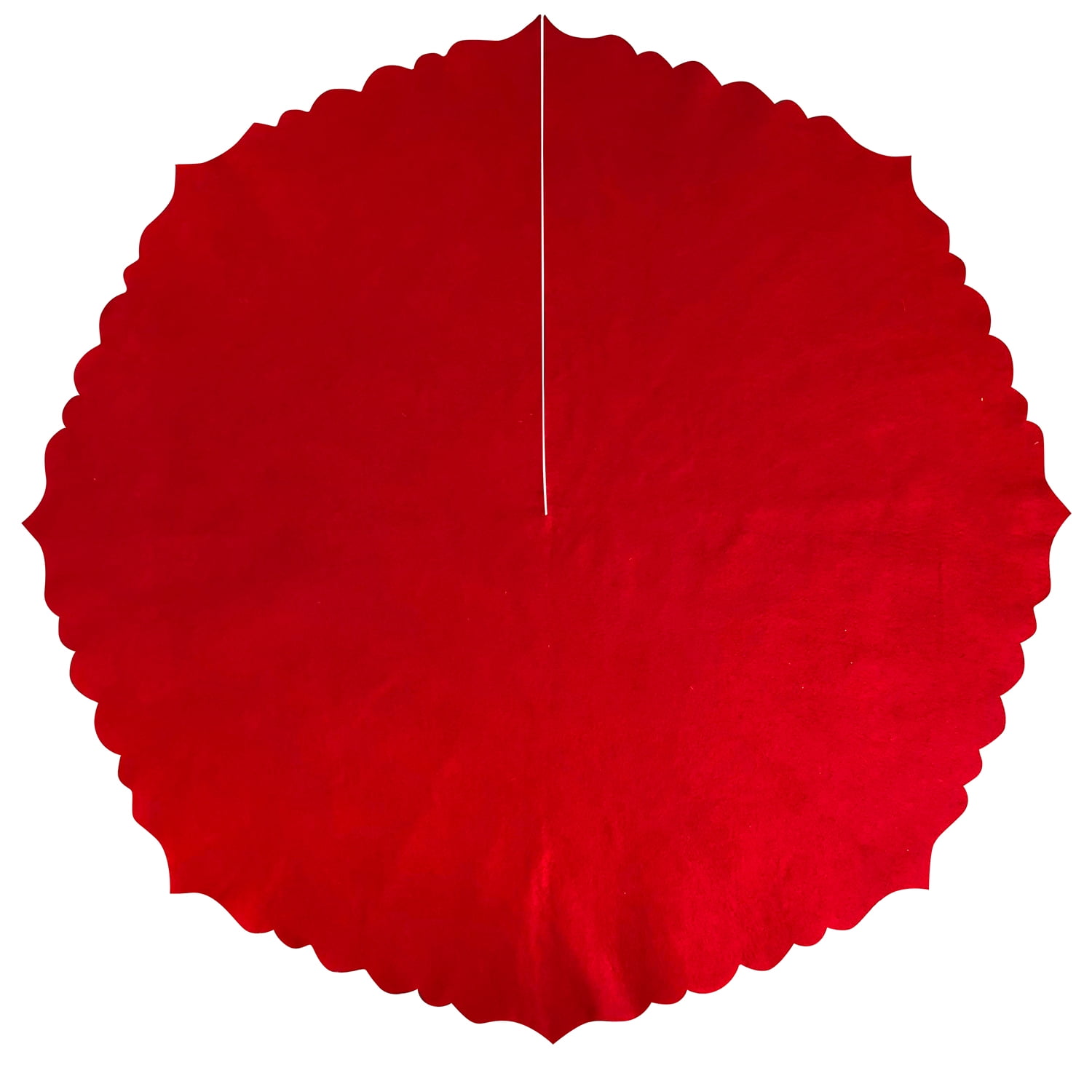 Holiday Time - Red Basic 48 inch Round Christmas Tree Skirt for Christmas Decoration