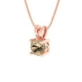 thumbnail image 2 of 0.5 ct round cut Yellow Moissanite 14k pink rose hypoallergenic Solid gold Designer Everyday Affordable Dainty Necklace Pendant + 18" hypoallergenic Solid gold chain, 2 of 6