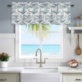 thumbnail image 4 of Whales Window Valance for Kitchen, Watercolor Gradient Grey Green Whale Seaweed Beige Rod Pocket Short Curtain for Small Windows, Light Filtering Decorative Valance, 60 x 14 Inch, 4 of 9
