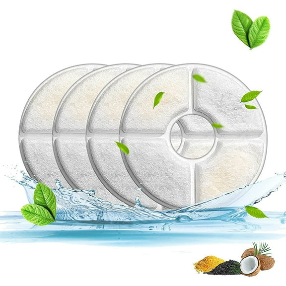 Fangsheng Activated Carbon Pet Fountain Filters, 4 Pack