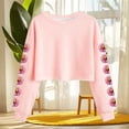 thumbnail image 4 of Camisetas de Manga Larga de las Mujeres Moda Impresa Suelta Casual Cuello Redondo Suéter Deportivo Top Se Ajusta Fiel Al Tamaño, 4 of 5
