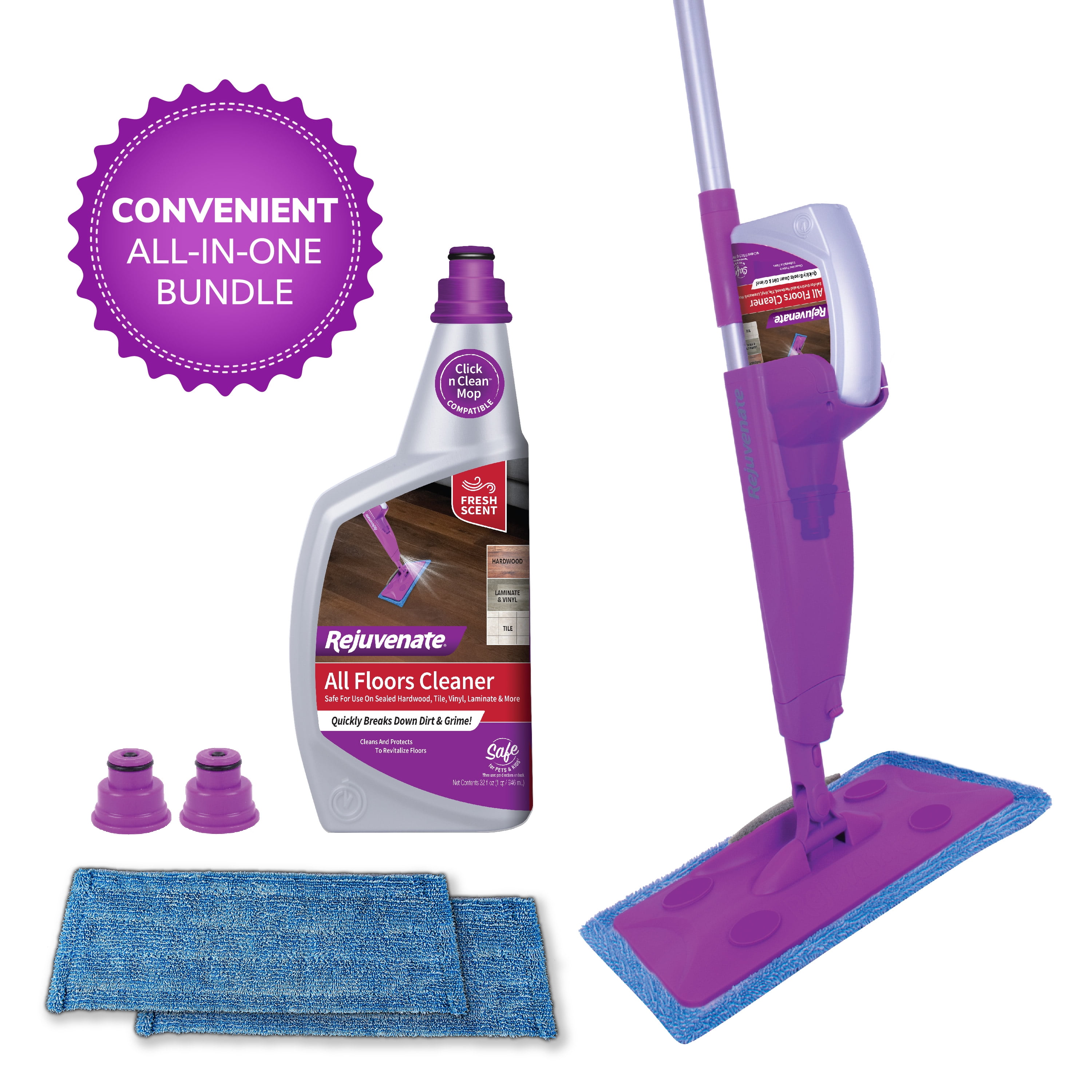 Rejuvenate Click n Clean MultiSurface Spray Mop System, Floor Cleaner
