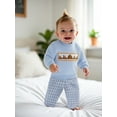 thumbnail image 5 of BemeyourBBs Boy 2-piece Outfit Long Sleeve Embroidery Sweatshirt Plaid with Pants, 5 of 9