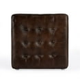 thumbnail image 3 of Leon Button Tufted Leather Ottoman, 3 of 3