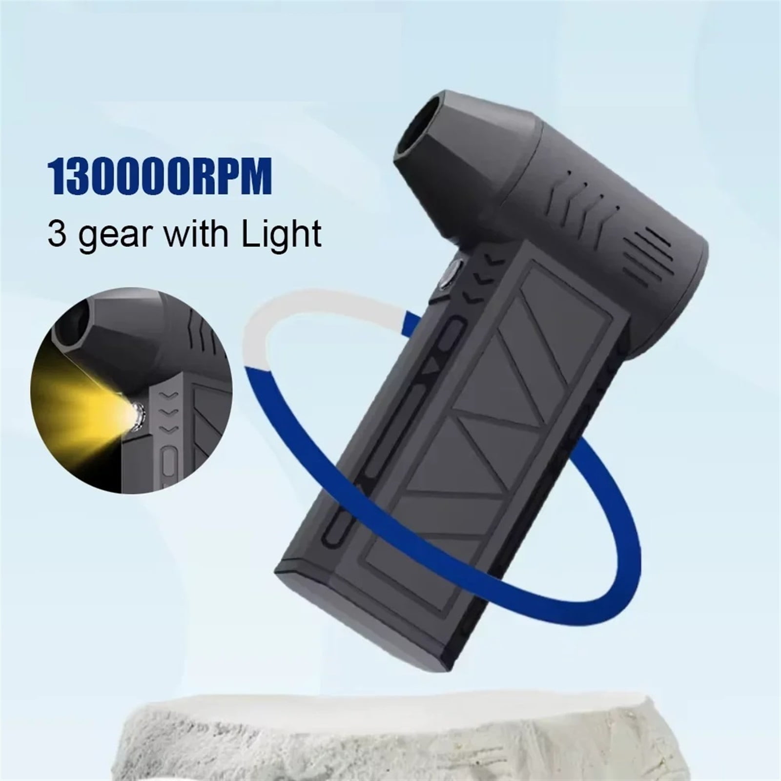 110000RPM Mini Turbo Jet Fan Electric Air Duster 3 Gear Turbo Violent Blower Rechargeable With Light Car Cleaning ,High Power
