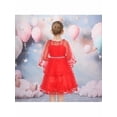 thumbnail image 6 of Sunny Fashion Flower Girls Dress Tulle Spaghetti Strap Pearl Belt Ruffle Hem Xmas Party Formal 3 Years, 6 of 8