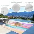 thumbnail image 4 of Fsddascl Coastal Outdoor Rug for Patio/Deck/Porch, Non-Slip Large Area Rug 4 x 6 Ft, Ocean Palm Tree Summer Beach Purple Blue Indoor Outdoor Rugs Washable Area Rugs, Reversible Camping Rug Carpet, 4 of 5