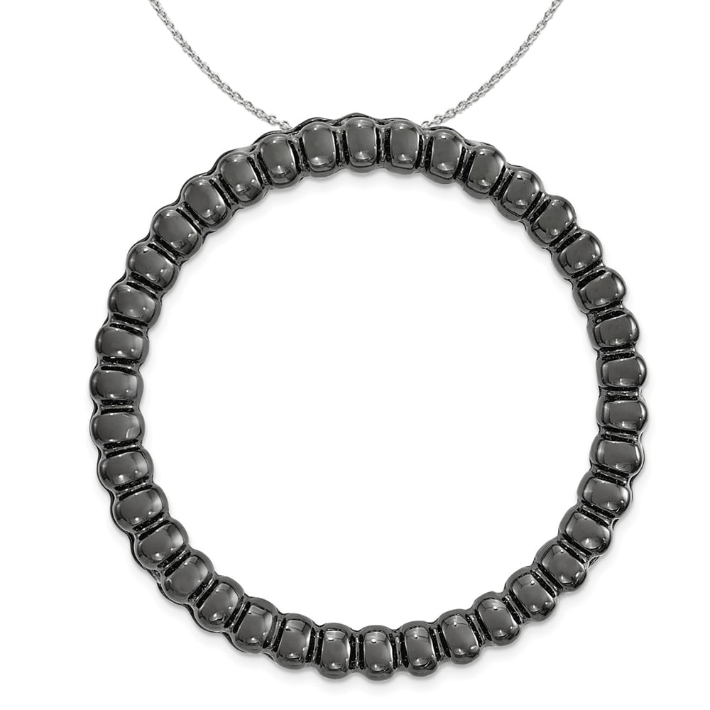 925 Sterling Silver Black Plated Beaded Large Chain Slide by Stackable Expressions