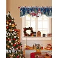 thumbnail image 4 of Winter Christmas Tie Up Valances Curtain, Snowman Truck Christmas Ball Tree Blue Adjustable Rod Pocket Short Window Treatment Tie Up Curtains Valances for Kitchen Living Room Bathroom 54x18 Inches, 4 of 9
