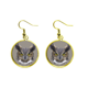thumbnail image 1 of Noche de ojos de búho Ear Dangle Golden Drop Earring Jewelry Mujer Unbranded M, 1 of 3