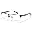 thumbnail image 1 of Blue Light Blocking Computer Glasses for Men Semi Rim Glasses Crystal Lens UV Blocking Gaming Eyeglasses Black Frame, 1 of 1