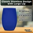thumbnail image 4 of Tumbler Stemless Wine Glasses 16 oz. Set of 10, Bulk Pack - Perfect for Wine, Cocktails, Other Hot & Cold Beverages - Blue, 4 of 5