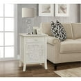 thumbnail image 2 of Gallerie Decor Antiqued Carved Transitional Wood Side Table in White, 2 of 6
