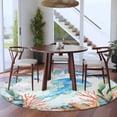 thumbnail image 3 of Round Rug 5Ft Washable Non-Slip, Jellyfish Coastal Circle Area Rugs for Living Room Bedroom, Summer Nautical Starfish Coral Ocean Indoor Floor Mats Carpet Runner for Home Decor Aesthetic, 3 of 8