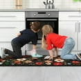 thumbnail image 5 of Kitchen Rugs and Mats Non Skid Washable Set of 2,Boho Floral Modern Farmhouse Bohemian Kitchen Runner Rugs with Rubber Backing for Kitchen Decor and Accessories (Black 17"x47"+17"x30"), 5 of 6