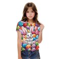 thumbnail image 2 of Toddler Girl Clothes under $5 Summer Short Sleeve Easter Eggs Bunny Graphic T-Shirt Round Neck Shirts T-Shirt Tee 3-14 Years, 2 of 4