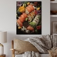 thumbnail image 2 of Designart "Sushi Dream Painting Dot II" Food & Beverage Print on Natural Pine Wood, 2 of 5