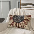 thumbnail image 5 of Naloa USA Sunflower Flag Pillowcase, Throw Pillowcase, Wrinkle-Free, Stain-Resistant with Hidden Zipper for Bedroom Sofa-14"x20", 5 of 6