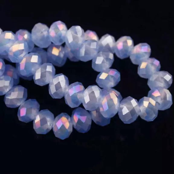 EOEMY 3mm 4mm 6mm 8mm 10mm 12mm Ab Rondelle Faceted Crystal Glass Loose Beads Lot-38A) Jade Light Blue Ab-3X2mm (100Pcs)