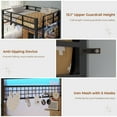 thumbnail image 4 of Afuhokles Full Loft Bed with Desk and Charging Station, Metal Loft Bed with 8 Drawers Storage and LED Lights, 4 Open Storage Shelves, Brown, 4 of 9