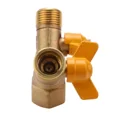 thumbnail image 4 of Válvula de gas de cobre reforzada, llave de paso para calentadores de agua a gas, diseño de tres vías con rosca interior y exterior, 4 pulgadas para aplicaciones versátiles., 4 of 6