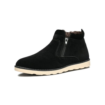 Light Winter Boots Men's Snow Boots Fluff Lined Outdoor Lightweight Comfortable Winter Fashion Warm Zip Martin Shoes Ankle Boot ()