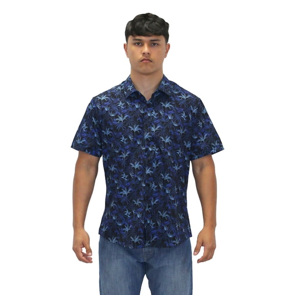 ALOHA SHIRT: PALM PLANTATION-BLACK 3XLARGE