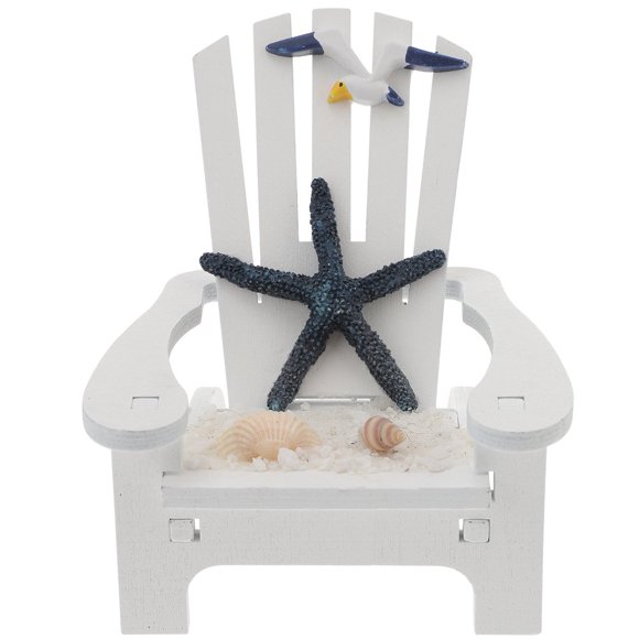 CHUANK Mini Wooden Beach Chair for Desk Decor & Home Office (Star Pattern)