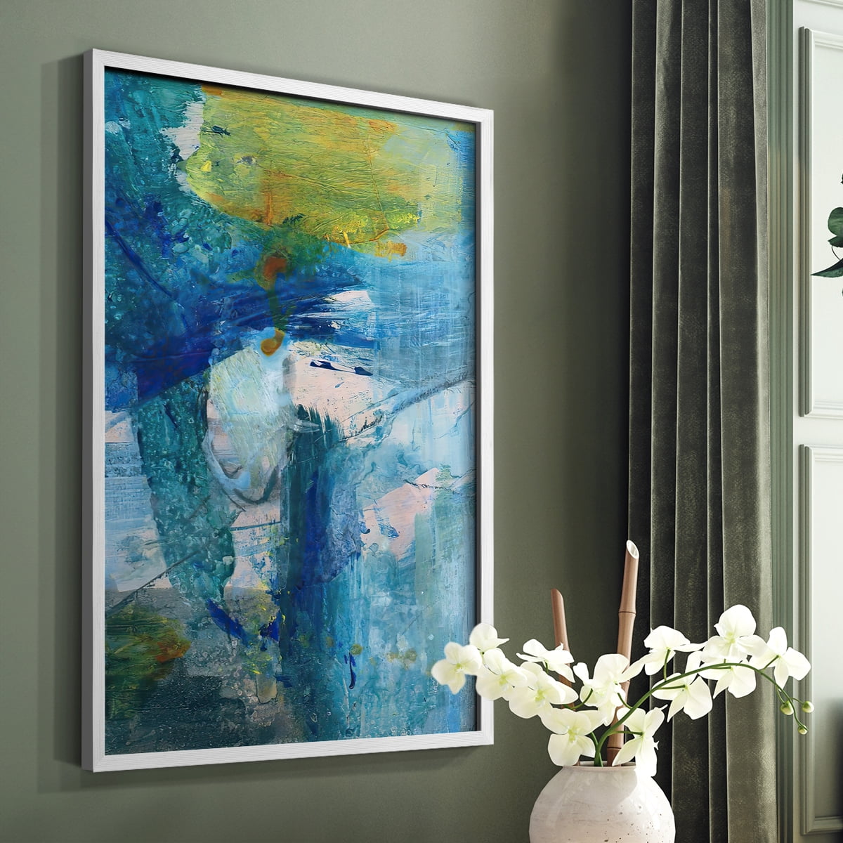 Spring Winds III in White Solid Wood 8 x 10 Framed Print