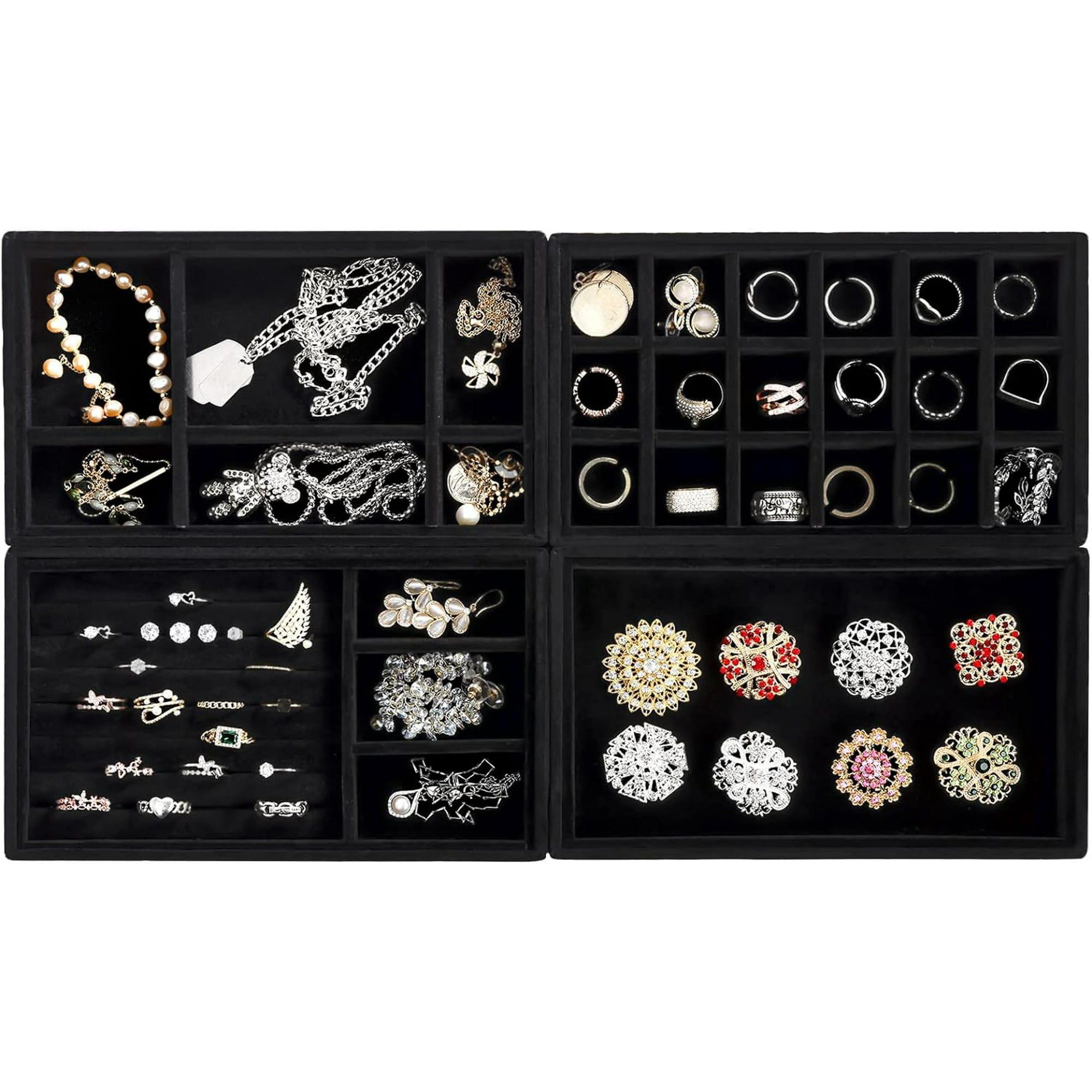 Petite Boîte à Bijoux En Velours Pour Femme, Bracelets, Bagues