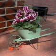 thumbnail image 4 of Jardinière Chariot à Main à Roue en Fer Forgé, Déco de Jardin Rustique Vintage Gaqring pour Usage Extérieur, Contenant en Fer Robuste et Résistant aux Intempéries pour Balcon, Terrasse, Patio, Vert, 4 of 7