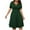 Green, variant on Women's Plus Size Midi Dress High Waisted A Line Skirt Short Sleeves Dresses Black XL