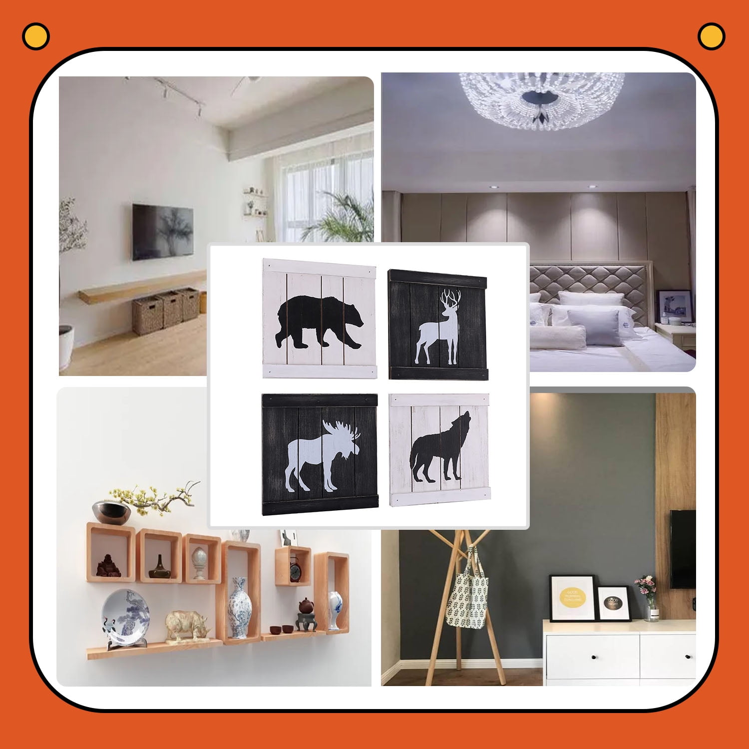 Rustic Cabin Decor Clearance, Wolf Deer Moose Bear Decorations for Home