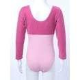 thumbnail image 4 of Hansber Kids Girls Velvet Leotard Backless Bodysuit Long Sleeves Tank Ballet Dancewear Sportswear Pink 140, 4 of 7