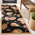 thumbnail image 3 of SAFAVIEH Chelsea Desi Floral Wool Area Rug, Black/Orange, 7'9" x 9'9", 3 of 10
