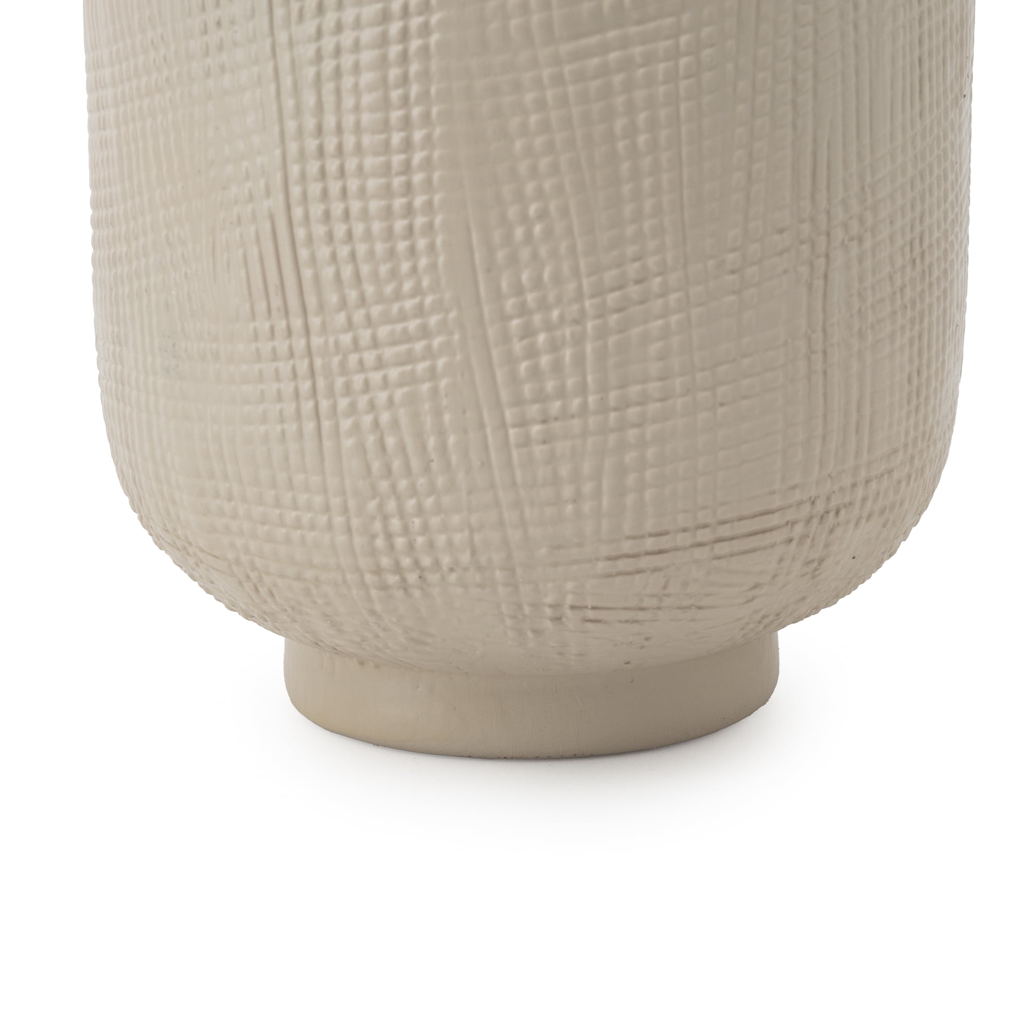 Mainstays Papyrus Beige Combed Ceramic Decorative Vase, 8.75"