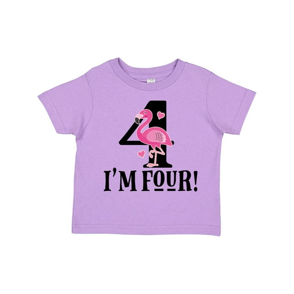 Inktastic 4th Birthday Flamingo Girls Toddler T-Shirt