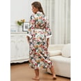 thumbnail image 2 of AMITOFO Long Satin Kimono Robes for Women – Lightweight Silky Floral Bathrobe with 3/4 Sleeves, Soft Cozy Loungewear, Sizes S to 5XL, 2 of 7