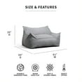 thumbnail image 3 of Big Joe Imperial Fufton Foam Beanbag Chair Sofa with Washable Cover, Gray, 3 of 6