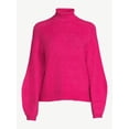 thumbnail image 5 of Scoop Women's Ribbed Oversized Turtleneck Sweater with Long Sleeves, Sizes XS-XXL, 5 of 5