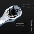 thumbnail image 4 of 96mm Compact 2-in-1 Ratchet Handle with Quick Action Bidirectional Mechanism – Polished Chrome Finish, Multifunctional Socket & Bit Driver for DIY and Professional Use, Portable Mini Wrench Tool, 4 of 5