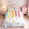 thumbnail image 2 of Manfei Colorful Rainbow King Size Comforter Sets 3pcs,Floral Daisy Comforters King Size,1 Comforter and 2 Pillowcases,Reversible, 2 of 6