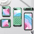 thumbnail image 6 of Compatible with Samsung Galaxy Z Flip 4 Armor Case with Hinge Protection, Heavy Duty Shockproof Full Body Protective Plating PC Phone Case Cover for Samsung Galaxy Z Flip 4 5G - Green, 6 of 6